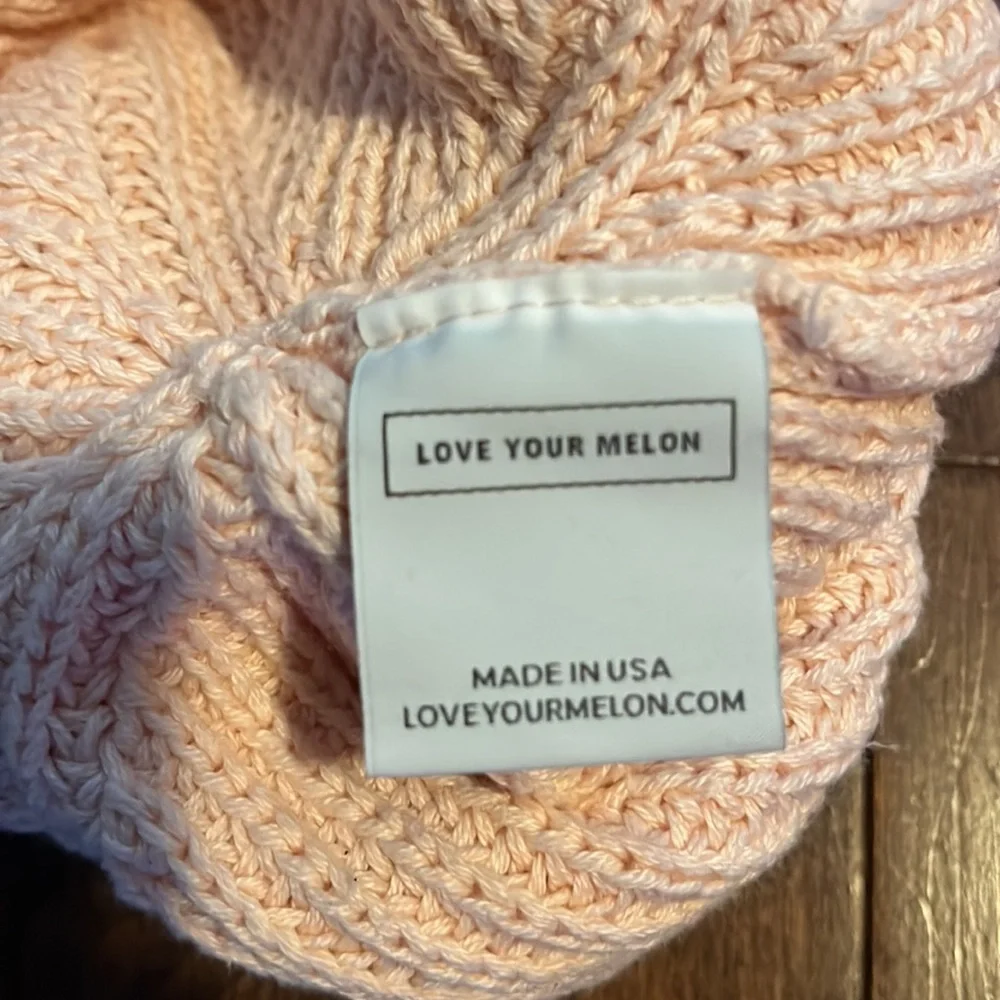 Love Your Melon Knit Slouchy Beanie Hat Adult One Size Set of 2 Pink